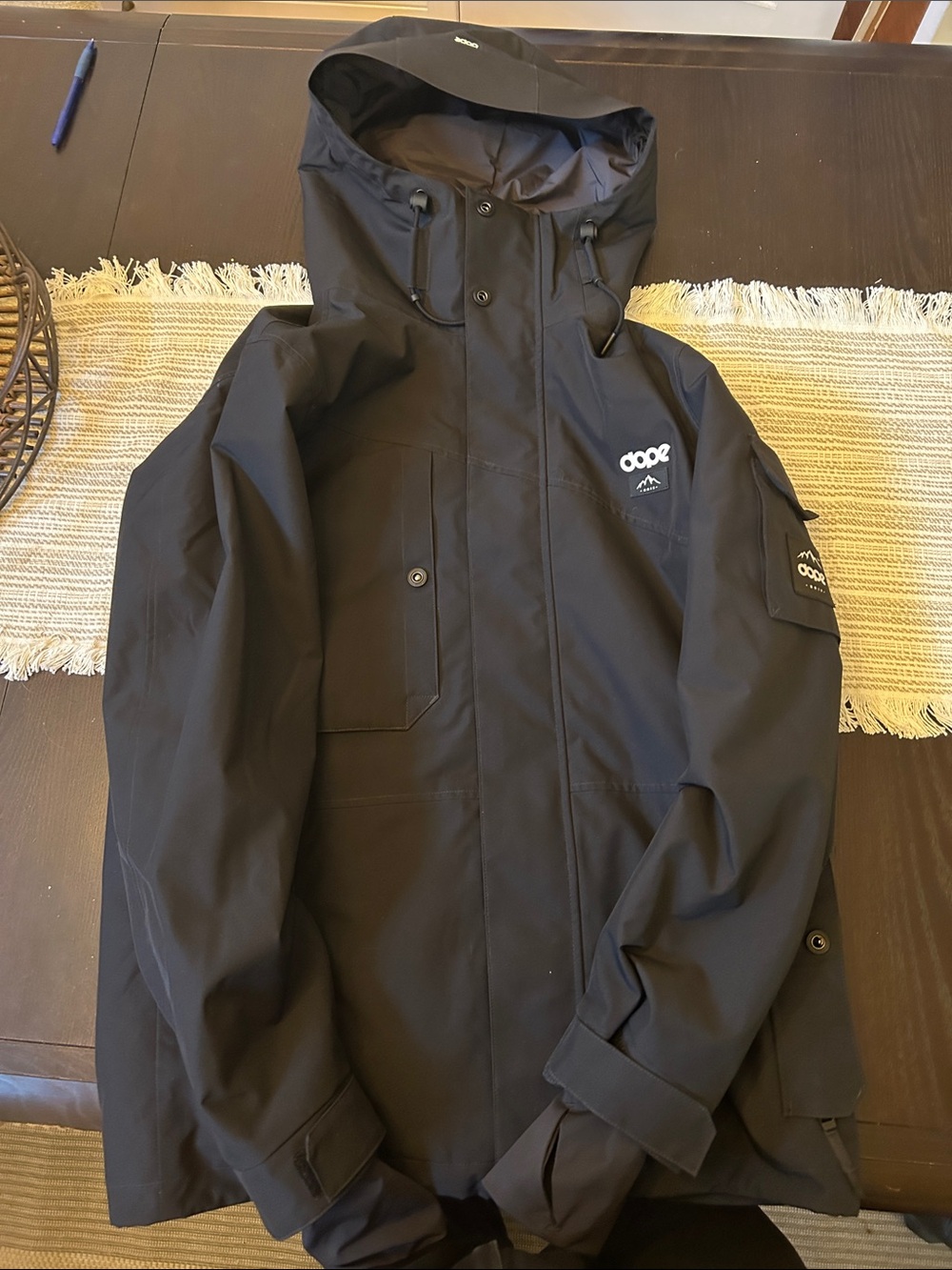 DOPE Black Men's Ski & Snowboard Hooded Jacket